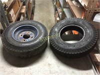 2 Used Trailer Tires - 480 x 8 (1 on Rim)