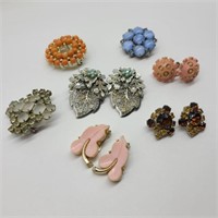 Lot of Vintage Earrings & Brooches