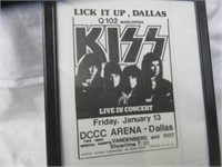 ORIGINAL FRAMED 1980 DALLAS KISS POSTER FROM THE
