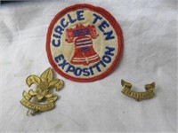 1953 BOY SCOUT CIRCLE 10 EXHIBITION PATCH AND 2