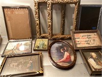 Lot of small frames and framed prints