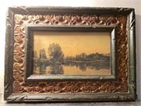 Antique framed landscape art print