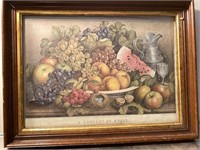 Currier and Ives dessert of fruit framed print