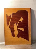 Boy Scout wood siloutte art