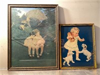 Two framed prints children samdman Charlotte becke