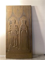 Antique Brass metal plaque England sir syman
