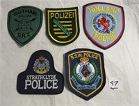 5 World Police Patches Lot