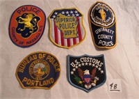 5 US Police & Customs Patches Lot