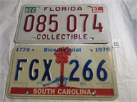 2 US License Plates Collectibles & Bicentennial