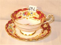 Paragon Cabbage Rose Double Warrant Cup & Saucer
