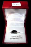 Sterling Silver Gen. Blue Sapphire Ring w/Appr
