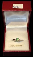 Sterling Silver Synthetic Opal Ring W/Appr