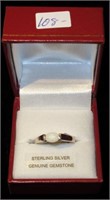 Sterling Silver Genuine Opal Ring, w/Appr