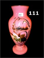 Hand Painted Victorian Bristol Glass Vase
