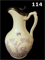 Large 8-1/2'' Tall Parian Ware Pitcher