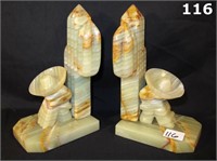 Pair of Alabaster Book Ends