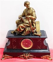 FRENCH VINCENTI FIGURAL MANTLE CLOCK