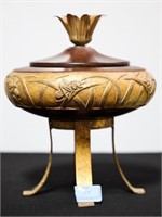 DECORATIVE COVERED BOWL ON LEGS
