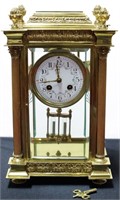 FRENCH BRASS AND CRYSTAL REGULATOR CLOCK