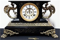ANSONIA MANTLE CLOCK WITH DRAGON HANDLES