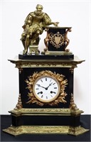 SIMIAND A. PARIS MARBLE AND BRASS MANTLE CLOCK