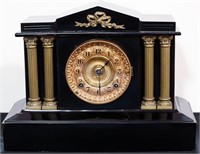 ANSONIA CAST IRON AND BRASS MANTLE CLOCK