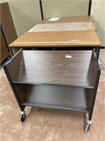4 commercial wheeled shelves/organizers.