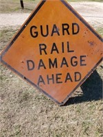 GUARD RAIL DAMAGE AHEAD