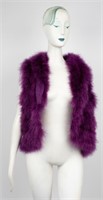 Purple Turkey Feather And Knit Vest