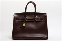 Brown Leather 35cm Handbag