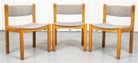 Modern Upholstered Pine Side Chairs, 3