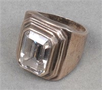 Vintage Silver Large Cubic Zirconia Ring