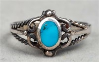Vintage South West Indian Silver Turquoise Ring