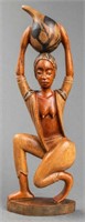 African Carved Wooden Sculputure of Woman