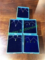 (5) Synthetic jewelry sets. Earrings & Necklace