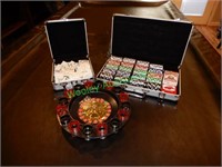 Poker Set, Domino Set , Roulette Wheel w/ Shot Gls