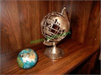 (2) Small Globe Figurines