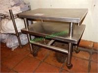 Stainless Equipment Stand on Wheels 29" w 18" d 2h