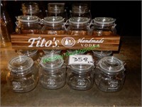 (12) Tito's Glass Jar w/ Sealing Lid