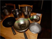 Pots, Pans, Mixing Bowls, Assorted in Group