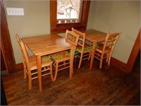 (2)  Wooden Table, (4) Chairs