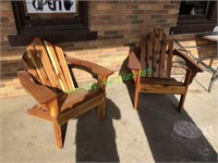 (2) Wooden chairs