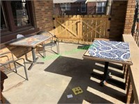(2) Mosaic top tables on porch 
40”x32”