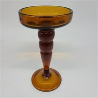 Vintage Amber Glass Candle Holder