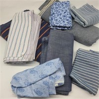 Large Lot of Blue Palette & Striped Fabric