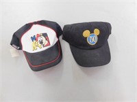 2 Collectable Mickey Mouse Ball Caps - NEW