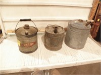 3 VINTAGE OIL/GAS CANS