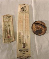 3 Metal Thermometers