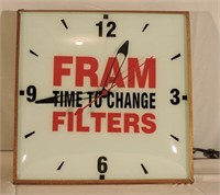 Fram Filter Illuminated Clock