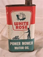 White Rose Power Mower Motor Oil Tin